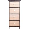 Rebecca Mobili Cassettiera decape, comodino di legno, 4 cassetti, grigio bianco, stile vintage, camera salotto ingresso - Misure: 81 x 35 x 25 cm (HxLxP) - Art. RE4026