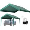 VEVOR Tettoia per Posto Auto Coperto, Telo Superiore per Tenda da Garage 6,09 x 3,05 x 2,87 m, Resistente ai Raggi UV Impermeabile, Tettoia con Passeggini a Sfera, Verde Scuro, Telaio non Incluso