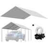 VEVOR Tettoia per Posto Auto Coperto, Telo Superiore per Tenda da Garage 6,0 x 3,43 x 2,87 m, Resistente ai Raggi UV Impermeabile, Tettoia con Passeggini a Sfera, Telaio non Incluso, Grigio