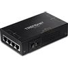 TRENDnet, TPE-147GI, Iniettore PoE+ Gigabit 4 Porte 65W, 4 porte Gigabit (ingresso dati), 4 porte PoE Gigabit (uscita dati + PoE), iniettore PoE+ multiporta fino a 100 m (328 piedi)