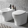 GEBERIT COPPIA SANITARI VASO BIDET E COPRIVASO RALLENTATO GEBERIT SELNOVA PREMIUM A TERRA RIMFREE