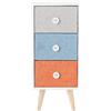 Rebecca Mobili Comodino 3 Cassetti, Cassettiera Per Cameretta Bagno, Bianco Grigio Azzurro Arancione, Moderno, Mdf Legno Tessuto - Misure 59 x 25 x 25 cm (HxLxP) - Art. RE6669