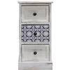 Rebecca Mobili Comodino 3 Cassetti, Cassettiera Piccola, Legno Mdf, Bianco Grigio, Montato, Stile Shabby - Misure: 59,5 x 30 x 25 cm (HxLxP) - Art. RE6603