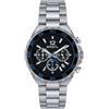 Breil Orologio TW1945 UOMO HIGHWAY quadrante MONO-COLORE NERO movimento CRONOGRAFO QUARZO e BRACCIALE ACCIAIO ARGENTO