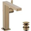 hansgrohe Tecturis E - Rubinetto per lavabo con push-open, risparmio energetico (CoolStart), Miscelatore lavabo risparmio idrico (EcoSmart) con altezza bocca 173 mm, bronzo spazzolato, 73040140