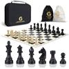 GINGHOWEN Set di scacchi - Set di scacchi in silicone da 50,8 cm, 9,8 cm, con 2 regine extra, scacchiera pieghevole portatile da viaggio con borsa per il trasporto