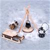 AKSXU Accessori per gnomi, 12 pezzi in miniatura, accessori da campeggio per porta del gnomo, decorazione natalizia e casa delle bambole, accessori per Natale con slitta in miniatura, fascio di legna da