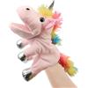 Hopearl Bambola a mano con unicorno in peluche con bocca mobile, per giochi di ruolo, narrazione interattiva, teatro delle bambole e come regalo per ragazze (rosa, 30 cm)
