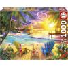 Educa - Puzzle 1000 pezzi Spiaggia dell'amore | Puzzle paesaggi romantici | Misura 68x48 cm | Include colla Fix | Per adulti 14+ (20255)