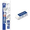 Staedtler 2505HBBK2D Mina Sottile, 0.5 mm HB & gomma 52650, 1 pezzo