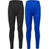 Ladeheid Pantaloni Calzamaglia Lunghi Intimo Termico, Unisex Bambino per Sport Invernali Sci, Snowboard Corsa all'aperto LA40-259 (Nero/Blu, 146-152)