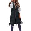 Fulidngzg Piumino Donna Invernale Calda Senza Maniche Gilet Lungo Imbottito con Cappuccio Tessuto Resistente Elegante Curvy per Stratificazione Autunno Primavera Uso Urbano e Tempo Libero,Nero,M