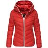 Generico Piumino Donna 100 Grammi Antivento Trapuntato Ripiegabile Piumini Con Cappuccio Caldo Leggero Invernali Giubbotto Taglie Forti Manica Lunga Comodo Cappotto Cerniera Mezza Stagione Giacca Elegante
