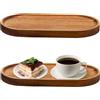 WIYETY 2 vassoi in legno di acacia: vassoio decorativo con bordo rialzato, vassoio da portata in legno, ovale, ideale per dessert, torte, pane, carne, verdure, formaggio, prosciutto (19 x 10,5 x 1,5