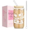 4 Pezzi Set Bicchieri Vetro con Coperchio, Cannuccia e Spazzola - 350ml con Bolle, Trasparente Vintage Ondulazione per Cocktail, Soda, Latte, Macchiato