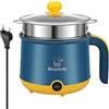 SUNOYA Hot Pot Elettrico Con Steamer, Hot Pot Elettrico 1.8 L, Mini Fornello Portatile Antiaderente, Fornello Rapido Ramen Pentola Portatile Antiaderente Per Casa, Ufficio, Dormitorio