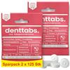 Denttabs Pastiglie per spazzolino da denti, sapore di fragola, 2 x 125 pezzi, l'alternativa completa al dentifricio, senza fluoruro, per bambini e adulti, vegano, senza plastica, senza conservanti