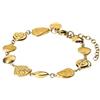 Purelei Ocean Whisper - Bracciale marittimo con conchiglie e lumache, placcato oro 18 K, in acciaio inox, da donna, lunghezza 16-20 cm, impermeabile, Eine Grösse, Acciaio inossidabile, Agata