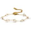 Miracles Minéraux Bracciale in acciaio inossidabile placcato oro con pietre naturali | Gioiello Elegante| Fatto a mano in Francia | litoterapia | benessere, Taglia unica, Pietra, acciaio inox dorato