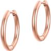 day berlin day.berlin orecchini a cerchio Lola da donna placcati oro rosa 18k, piccoli 17mm di diametro e 2mm di spessore, a cerniera, acciaio inox 316L, senza nichel e resistenti all'acqua