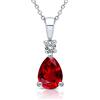 Planetys Collana da donna in oro bianco 375/1000 rubino naturale taglio pera e diamante, Oro, Rubino Diamante