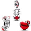 TCZNAF Ciondolo Amore e Famiglia Charm Pendant Compatibile per Bracciali Europei Festa della Compleanno e San Valentino Gifts da donna