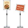 VAIIGO Supporto per espositore regolabile, supporto per poster, struttura a scatto, supporti per esposizione in alluminio a pavimento, rack pubblicitario sostituibile (argento, A4)