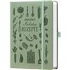 HwxBen Libro di ricette da scrivere fai da te, formato A5, libro di cucina vuoto per le proprie ricette preferite, con registro e indice dei contenuti, ideale da regalare agli amanti della cucina, verde