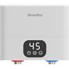Briwellna Scaldabagno elettrico istantaneo senza serbatoio, 5,5 kW 220 V, scaldabagno istantaneo con display digitale, per cucina, bagno, lavandino, bancone sotto/sopra, casa, interno (bianco)
