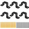 UFURMATE Staffa per tubo quadrato, 6 morsetti neri a forma di U, in acciaio inox, per tubi dell'acqua, recinzioni, scale (2,5 cm)