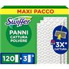 Swiffer Panni Catturapolvere, 120 Microfibre Dry e 3 Lavapavimenti, Cattura Polvere e Sporco, Ottimo per Tutti i Tipi di Pavimenti e per i Peli di Animali, Maxi Formato