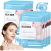 SHOPPGO Maschera Collo, Maschera Doppio Mento Donna, Cerotti Lifting Viso, Collo maschera Collagene Viso, Contiene Hyaluronic Acid, Idratante, Anti-Età, Schiarente Delle Linee Riparatore Del Collos,10 Pezzi