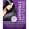 Brazilian Straight, Kit trattamento completo alla cheratina per capelli, per uso domestico, lisciatura capelli da standard di parrucchieria, 100 ml