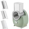 GANCEI Grattugia elettrica per formaggio, 3 in 1, affettatrice automatica per verdure, con 3 lame intercambiabili (verde)