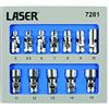 Laser 7281 Set Chiavi a Bussola con Giunto Universale 1/4 D 12 pz