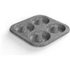 Aeternum, Bakeware Petravera, Stampo per Bagel 4 pz, Dimensioni 23,5x23,5 cm, Adatto al forno, Carbon Steel, Grigio