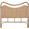 DRW Testiera per letto da 135 a 150 cm, in rattan, rettangolare, con gambe, 153 x 4 x 146 cm
