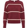 BRAX Style.Lisa Lightweight Alpaca Sequins Stripe Pullover, 40 Mulberry, Donna