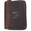 steppenwolf Portafoglio Born to be wild in vera naturale resistente con squalo con cerniera intorno