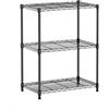 Verdelook Scaffale a Filo 3 Ripiani Acciaio Verniciato Nero 35x61x89h cm