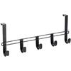Metaltex Appendiabiti per Porta con 5 Ganci Metaltex Lava Nero Opaco