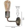 Moretti Luce S.n.c. Applique da Parete in Ottone Anticato 1xe27 Serie Lumen Moretti