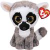 Ty - Peluche - Beanie Boos - Lemure - Linus - Grigio e bianco - Occhi dorati grandi e glitter - Il pupazzo con gli occhi grandi scintillanti - 15 Cm - 36224