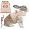 Aiitle - Pettorina regolabile per conigli con adorabile fiocco - Giubbotto traspirante, fibbie anti-fuga, guinzaglio riflettente per addestramento, feste - Adatto per conigli, criceti, animali