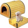 ping bu Letto per cani 2 in 1, grande grotta impermeabile, lussuosa cuccia per cani, rimovibile, con morbido cuscino antiscivolo, per gatti, cani, conigli (45 x 32 x 35 cm, D)