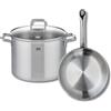 Fackelmann ELO 9692650 - Set di pentole 2 pezzi, 24 cm e 1 pentola 26 cm Elo Profi Citrino, inox, induzione