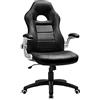 SONGMICS Sedia da Gaming, Sedia da Ufficio Alta, Altezza Regolabile, Braccioli Pieghevoli, Meccanismo di Inclinazione, per Gioco da Computer, Nero OBG28B, 80*65*32