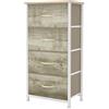 YITAHOME Cassettiera in tessuto con 4 cassetti,Struttura in Metallo, Cassettiera Salvaspazio Camera da Letto,Colore legno chiaro