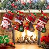 KOIROI Calze natalizie,4 Pezzi Calza di Natale personalizzata, Calze Natalizie 3D Grandi, Calze per Albero di Natale, Natale Camino Calze Peluche Plaid, Sachetto Personalizzata Per Calze Natalizie