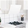 Gecheer-Cappa,Aspirante,per Cucina,da Parete,a Muro,in Acciaio e Vetro Temperato,Bianco,60 cm